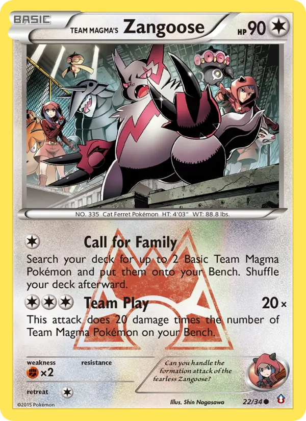 Team Magma's Zangoose, normal (dc1-22)